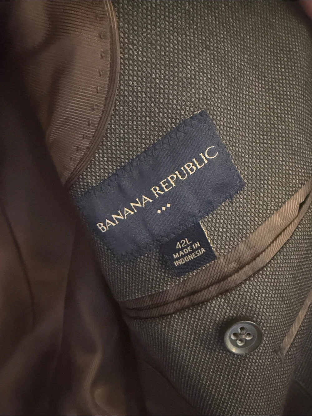 Banana Republic Men's Dark Gray Three-Button Blazer 42L